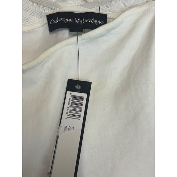 Catherine Malandrino Flutter-Sleeves Top, White, L - Picture 10 of 12
